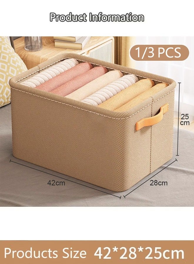 صندوق تخزين قابل للطي، منظمات خزائن الملابس، تخزين خزانة كبير قابل للطي، صندوق تخزين خزانة مع مقابض حمل، إطار فولاذي سميك، صندوق منظم ألعاب لجميع الملابس، مستلزمات منزلية، صناديق تخزين قابلة للطي للألعاب والكتب واللوازم المنزلية - Image 2